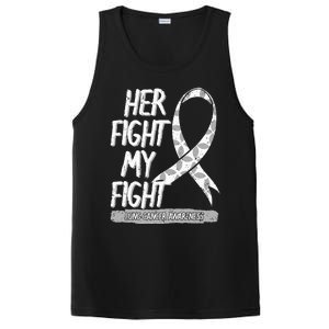 Lung Cancer Awareness White Ribbon Carcinoma Patient Gift PosiCharge Competitor Tank