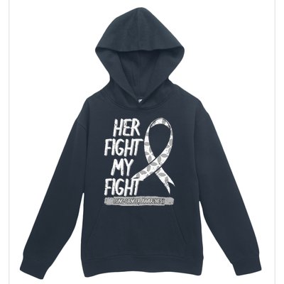 Lung Cancer Awareness White Ribbon Carcinoma Patient Gift Urban Pullover Hoodie