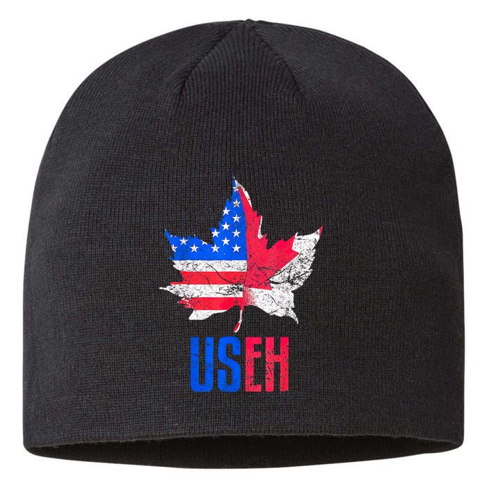 Leaf Canadian American Flag Funny Canada Patriotic Sustainable Beanie