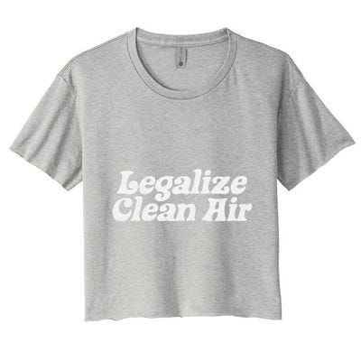 Legalize Clean Air! Minimalist Retro Earth Day Environmental Women's Crop Top Tee