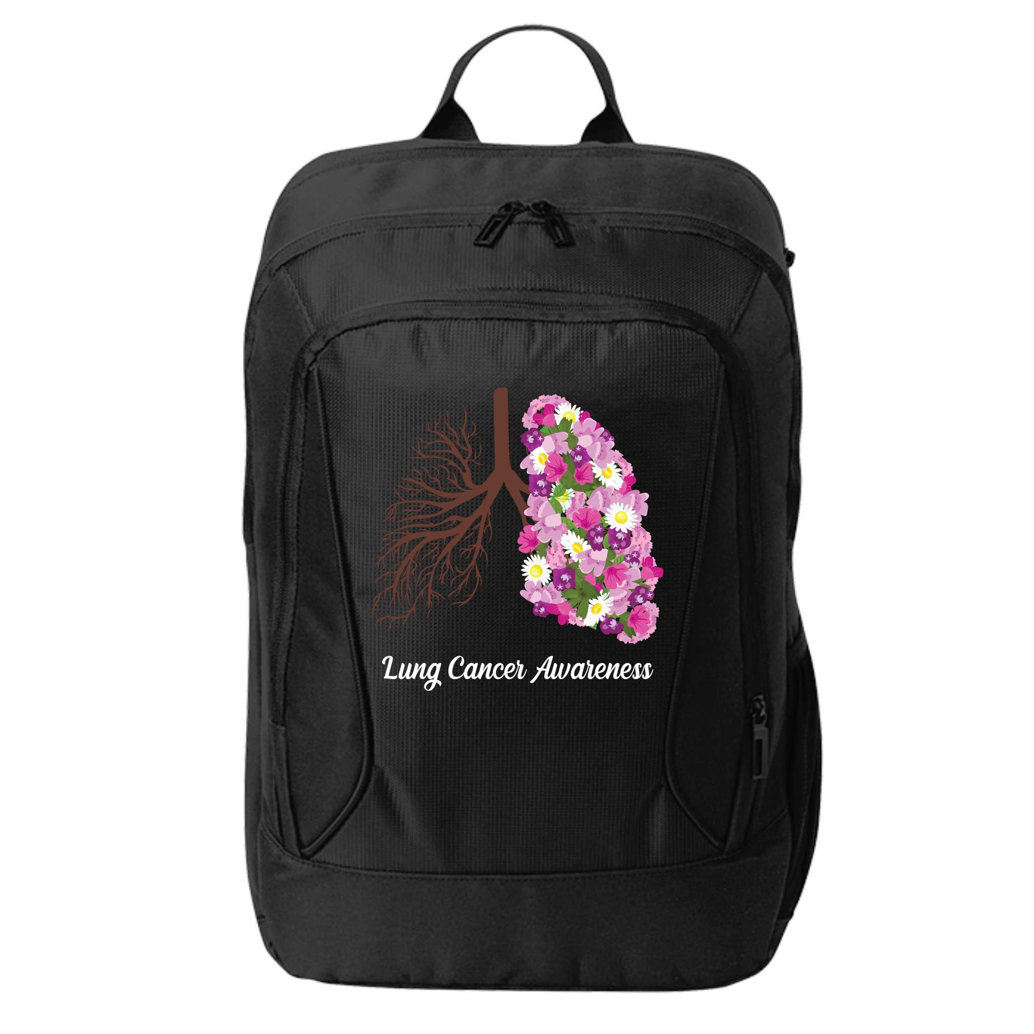Lung Cancer Awareness Floral City Backpack