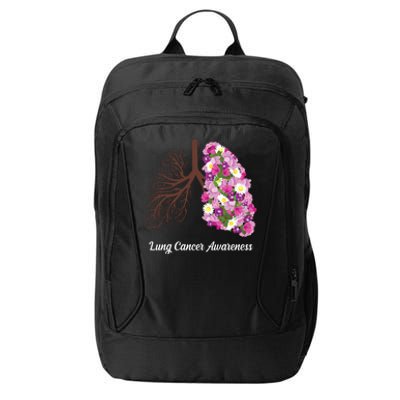 Lung Cancer Awareness Floral City Backpack