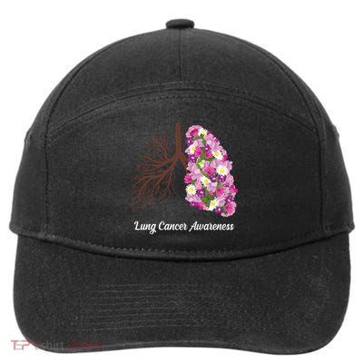 Lung Cancer Awareness Floral 7-Panel Snapback Hat