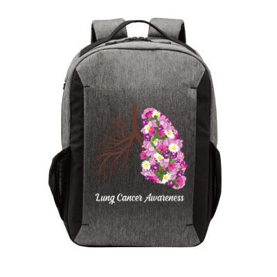 Lung Cancer Awareness Floral Vector Backpack