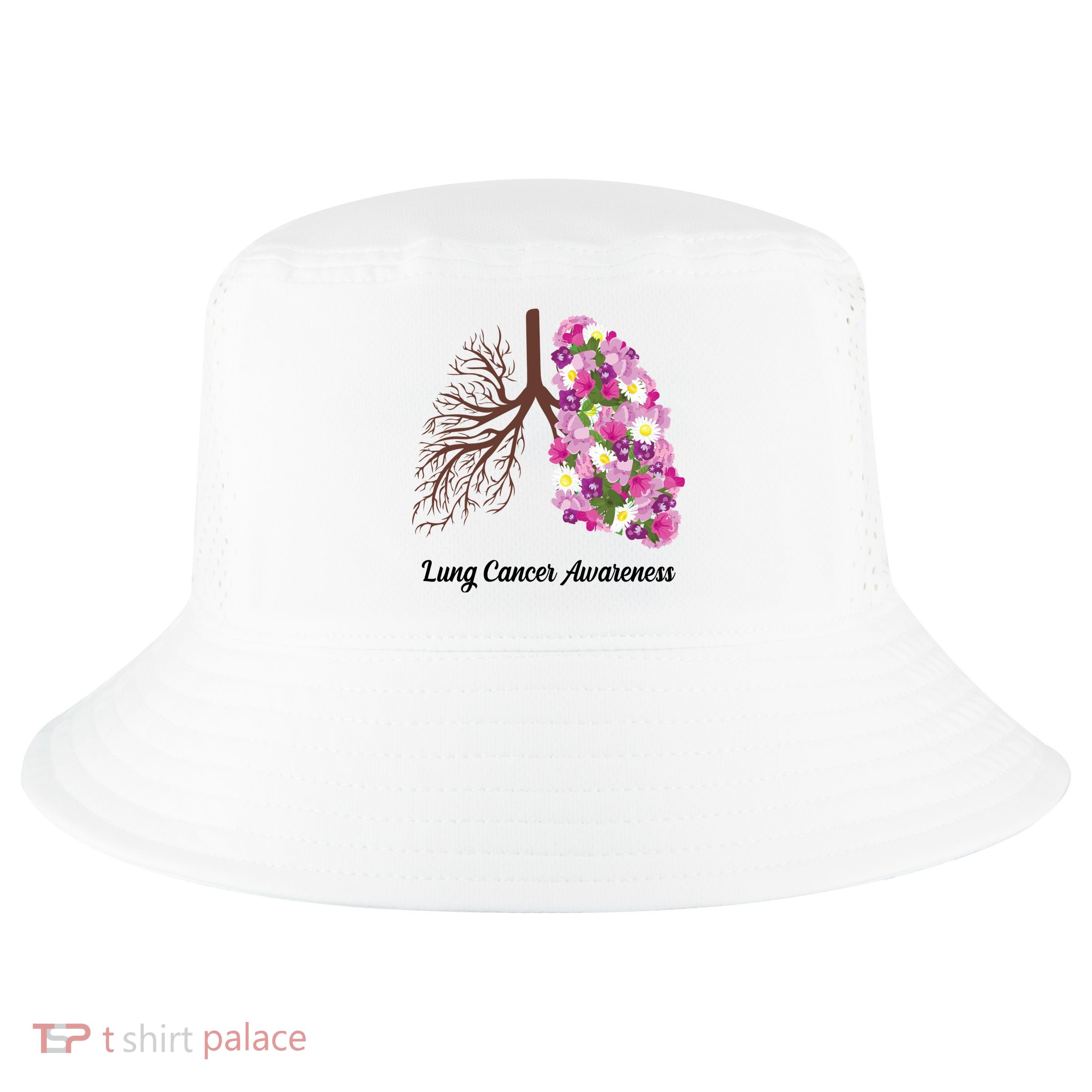 Lung Cancer Awareness Floral Cool Comfort Performance Bucket Hat