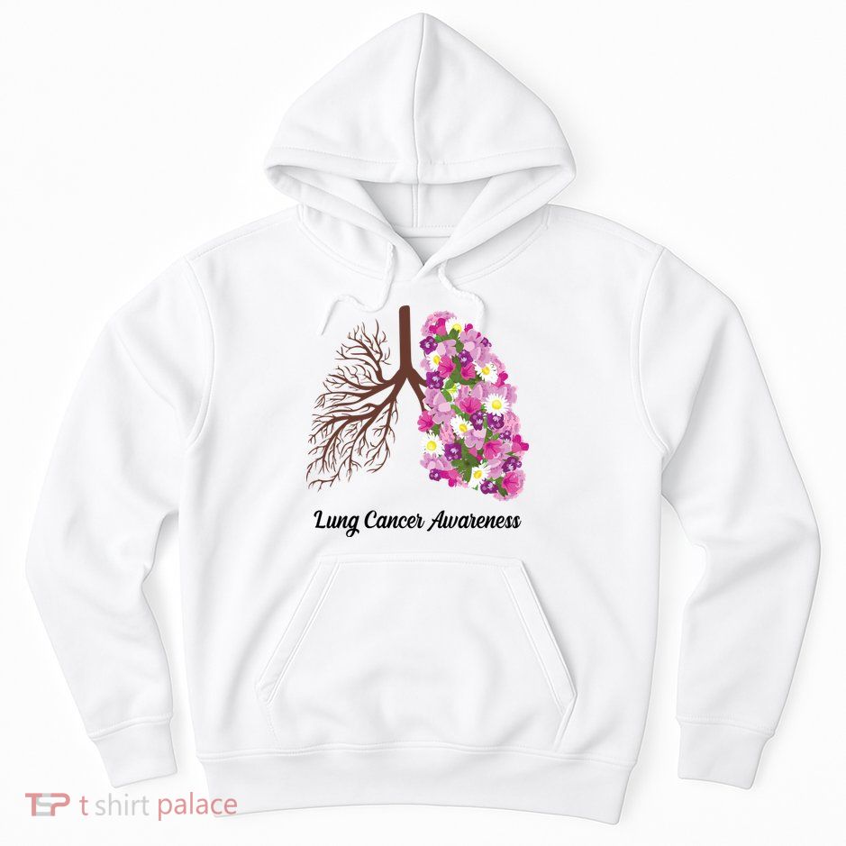 Lung Cancer Awareness Floral Hoodie