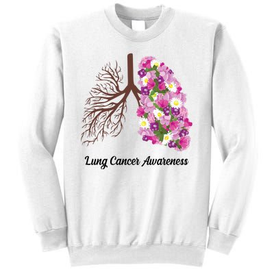 Lung Cancer Awareness Floral Sweatshirt