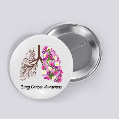 Lung Cancer Awareness Floral Button