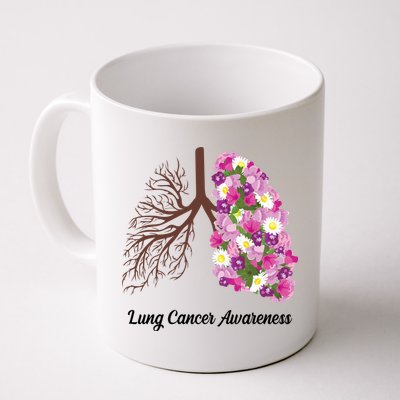 Lung Cancer Awareness Floral Mug