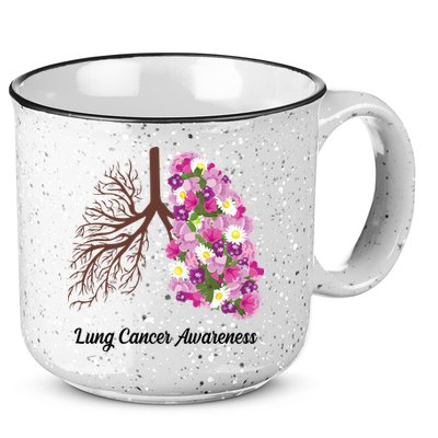 Lung Cancer Awareness Floral 15oz Campfire Ceramic Mug
