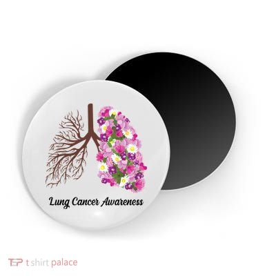 Lung Cancer Awareness Floral Magnet
