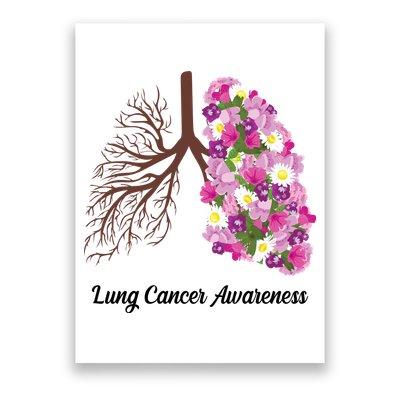 Lung Cancer Awareness Floral Poster