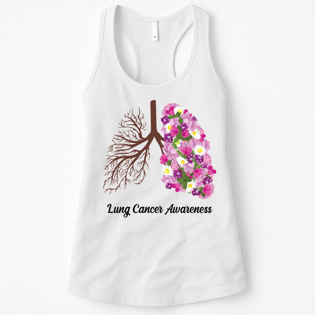 Lung Cancer Awareness Floral Womens Tank Top