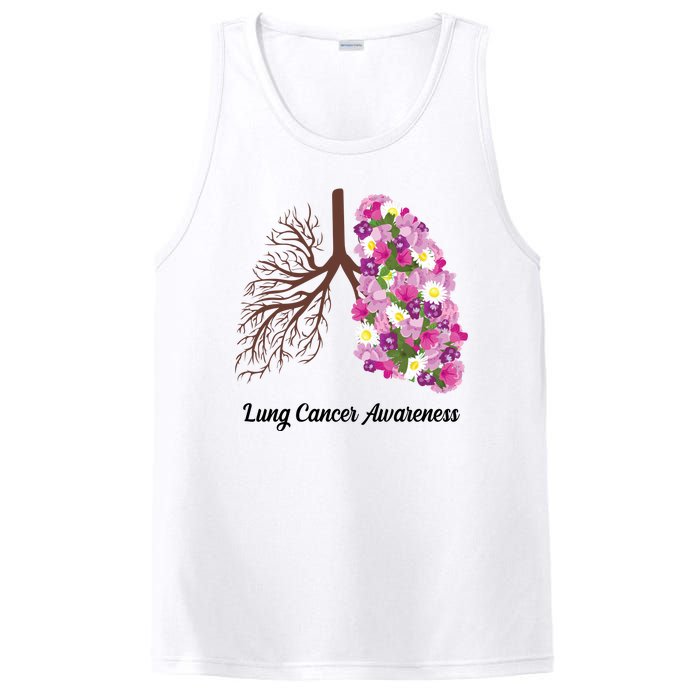 Lung Cancer Awareness Floral PosiCharge Competitor Tank