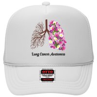 Lung Cancer Awareness Floral Trucker Hat