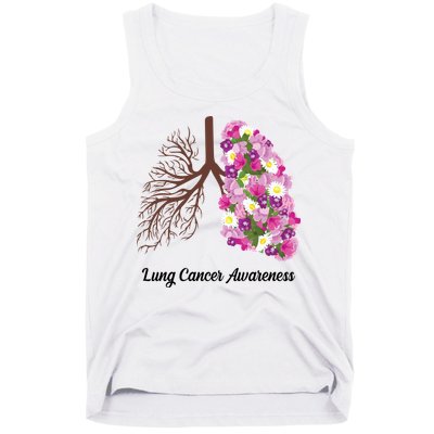 Lung Cancer Awareness Floral Tank Top