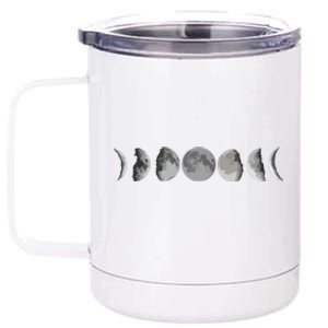 Lunar Cycle Apparel Astronomy Full Moon 12 oz Stainless Steel Tumbler Cup