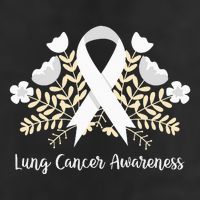 Lung Cancer Awareness Ribbon Lung Cancer 7 Panel Mesh Trucker Snapback Hat