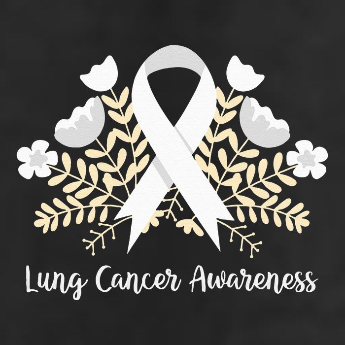 Lung Cancer Awareness Ribbon Lung Cancer 7 Panel Mesh Trucker Snapback Hat