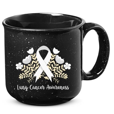 Lung Cancer Awareness Ribbon Lung Cancer 15oz Campfire Ceramic Mug