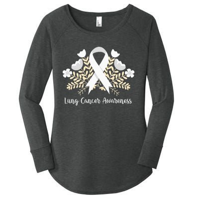 Lung Cancer Awareness Ribbon Lung Cancer Women's Perfect Tri Tunic Long Sleeve Shirt