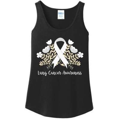 Lung Cancer Awareness Ribbon Lung Cancer Ladies Essential Tank