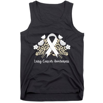 Lung Cancer Awareness Ribbon Lung Cancer Tank Top
