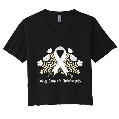 Lung Cancer Awareness Ribbon Lung Cancer Crop Top