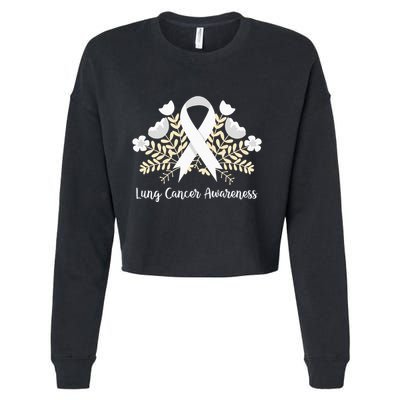 Lung Cancer Awareness Ribbon Lung Cancer Cropped Pullover Crew