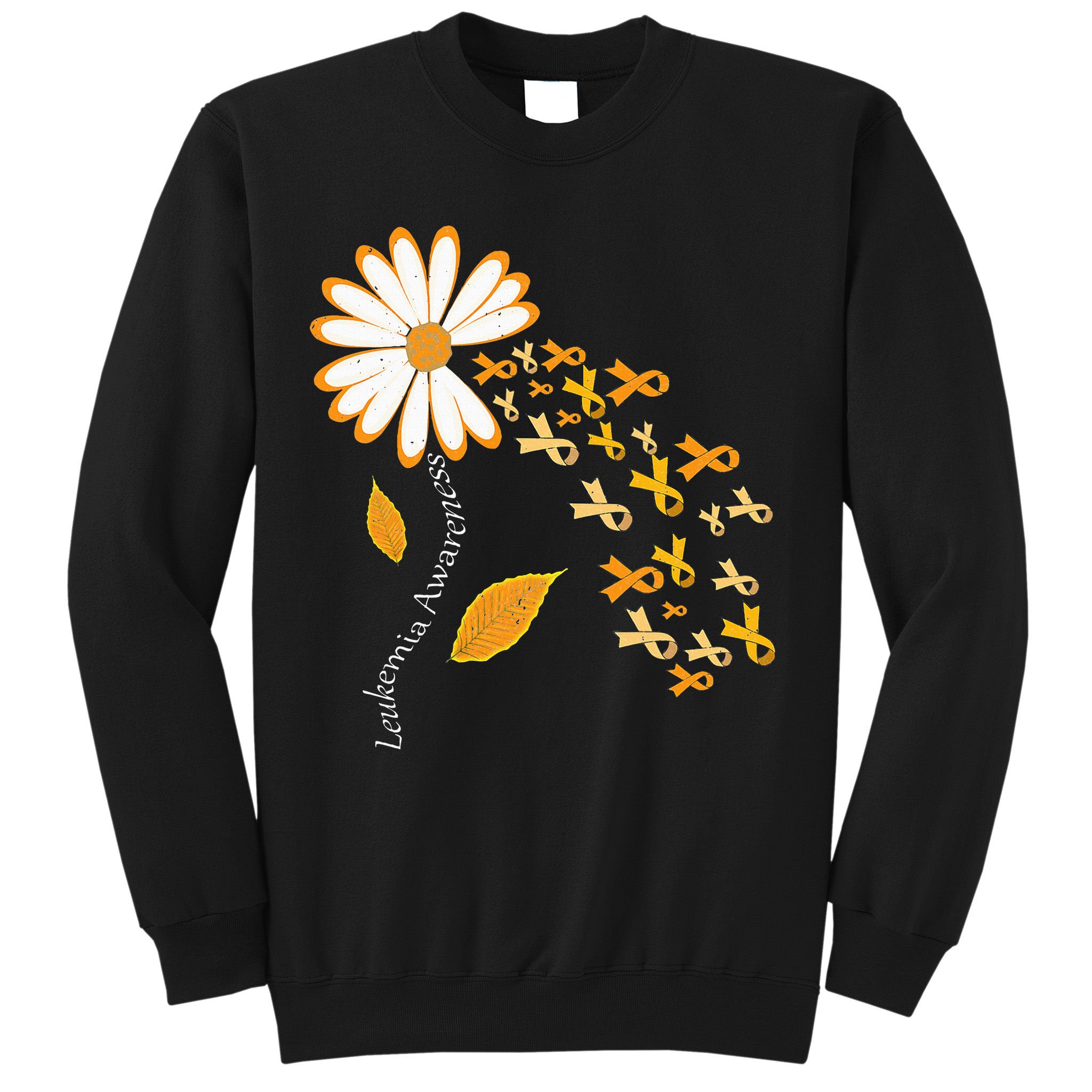 Leukemia Cancer Awareness Orange Ribbon Daisy Flower Sweatshirt