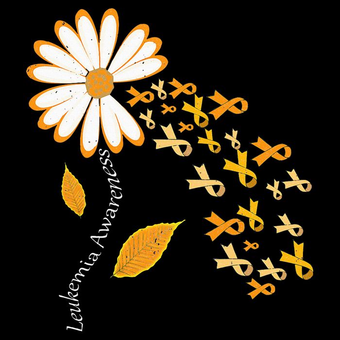 Leukemia Cancer Awareness Orange Ribbon Daisy Flower Drawstring Bag