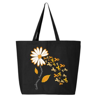 Leukemia Cancer Awareness Orange Ribbon Daisy Flower 25L Jumbo Tote