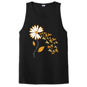 Leukemia Cancer Awareness Orange Ribbon Daisy Flower PosiCharge Competitor Tank