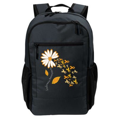 Leukemia Cancer Awareness Orange Ribbon Daisy Flower Daily Commute Backpack