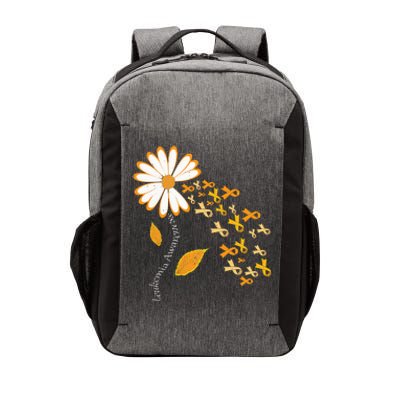 Leukemia Cancer Awareness Orange Ribbon Daisy Flower Vector Backpack