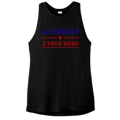 Liz Cheney A True Hero Ladies PosiCharge Tri-Blend Wicking Tank