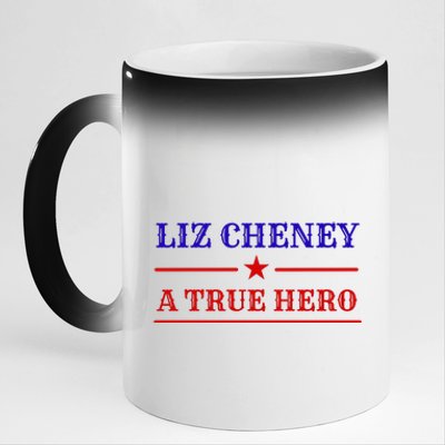 Liz Cheney A True Hero 11oz Black Color Changing Mug