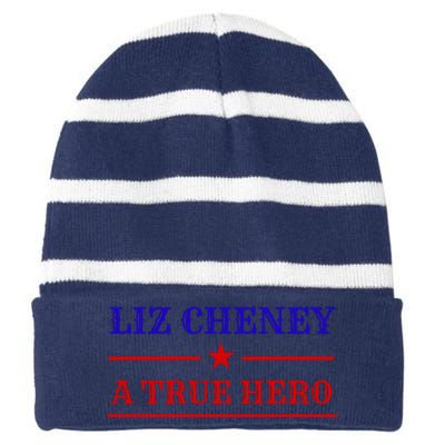 Liz Cheney A True Hero Striped Beanie with Solid Band