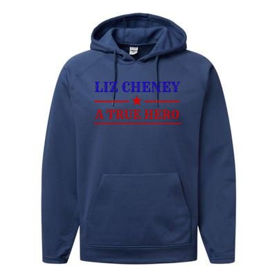 Liz Cheney A True Hero Performance Fleece Hoodie