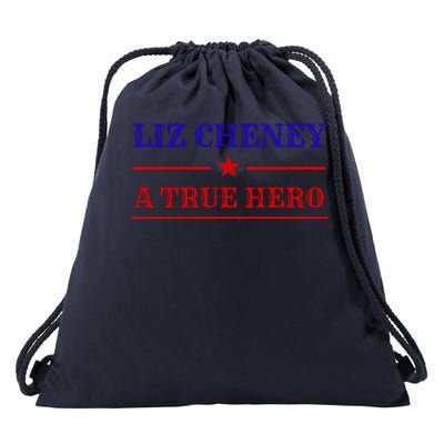 Liz Cheney A True Hero Drawstring Bag