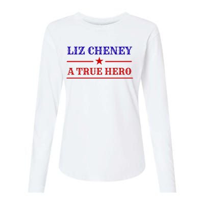 Liz Cheney A True Hero Womens Cotton Relaxed Long Sleeve T-Shirt