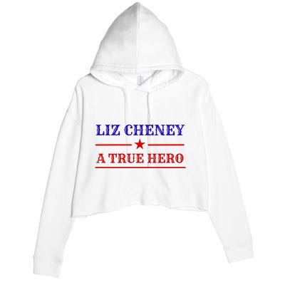 Liz Cheney A True Hero Crop Fleece Hoodie