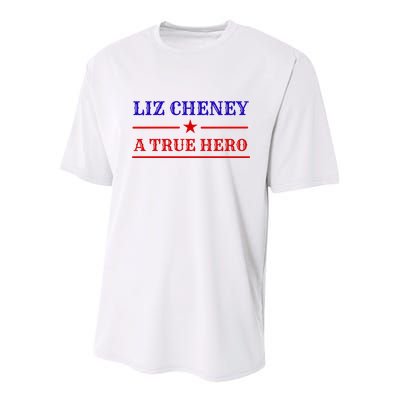 Liz Cheney A True Hero Youth Performance Sprint T-Shirt