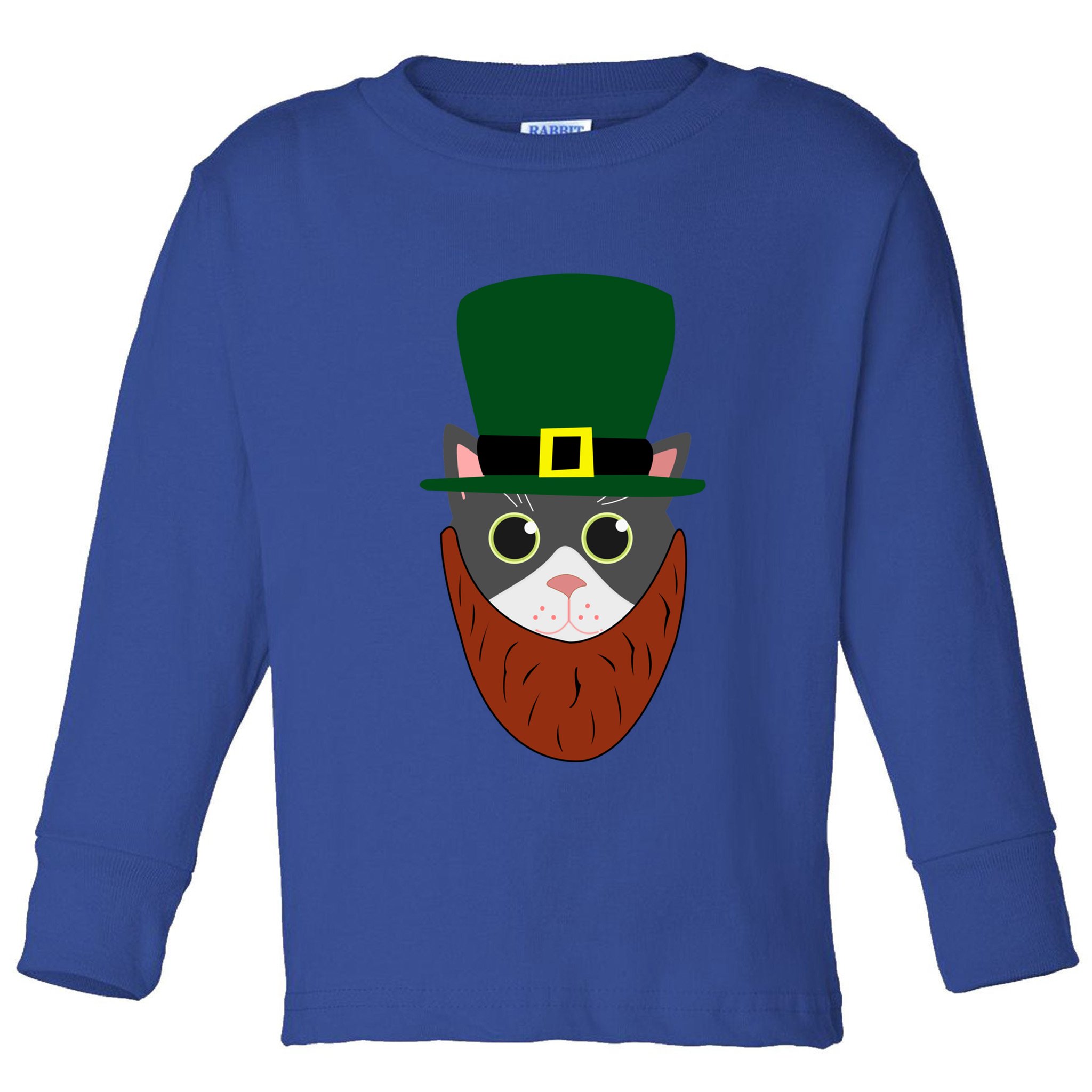 Leprechaun Cat Animal Fun St Patricks Day Cute Gift Cute Gift Toddler Long Sleeve Shirt