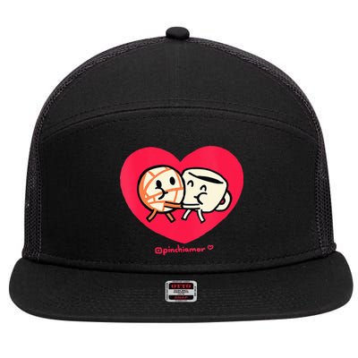 Love Coffee and Conchita Heart Heart and Love 7 Panel Mesh Trucker Snapback Hat