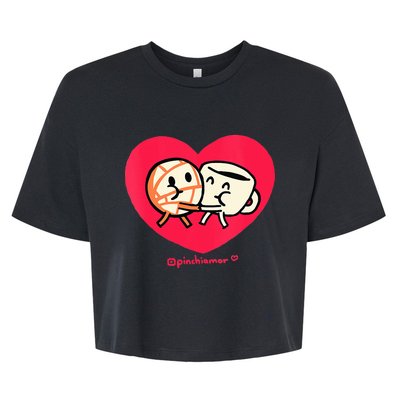 Love Coffee and Conchita Heart Heart and Love Bella+Canvas Jersey Crop Tee