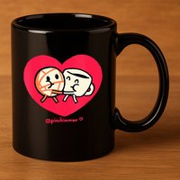 Love Coffee and Conchita Heart Heart and Love 11oz C Handle Ceramic Mug