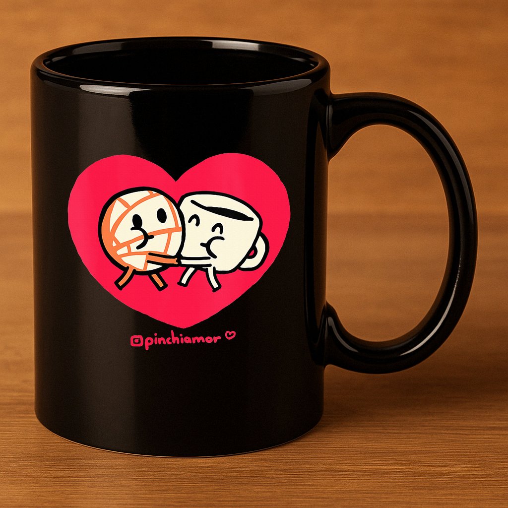 Love Coffee and Conchita Heart Heart and Love 11oz C Handle Ceramic Mug