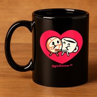 Love Coffee and Conchita Heart Heart and Love 11oz C Handle Ceramic Mug