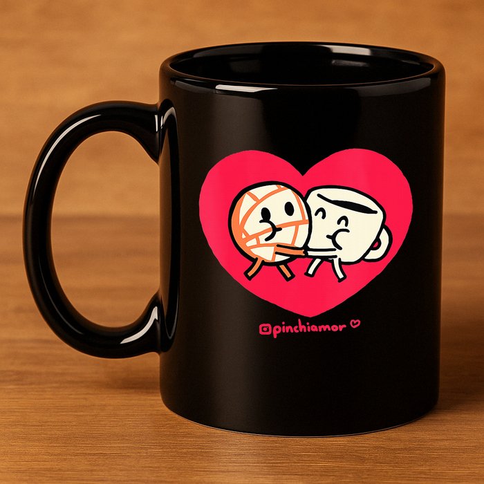 Love Coffee and Conchita Heart Heart and Love 11oz C Handle Ceramic Mug